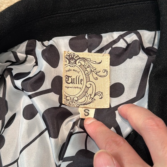 Nordstrom Black Wool Tailored Coat - Picture 7 of 10